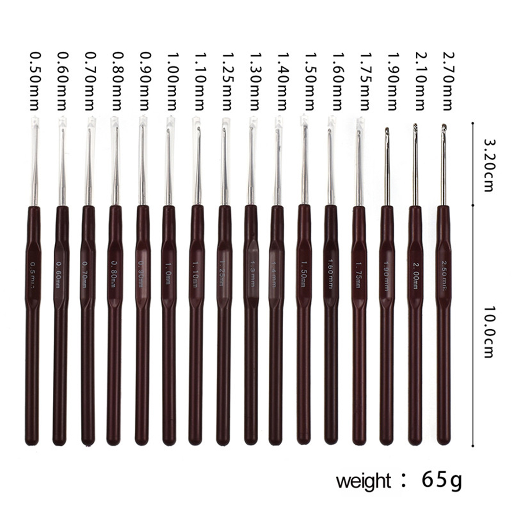 Bộ Dụng Cụ Đan Móc Len Mới 0.5mm-2.7mm 16 Kích Thước