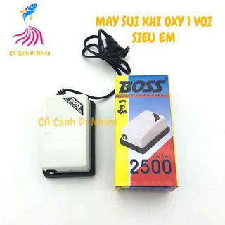 Máy sủi oxy 1 vòi BOSS 2500 siêm êm cho hồ cá cảnh