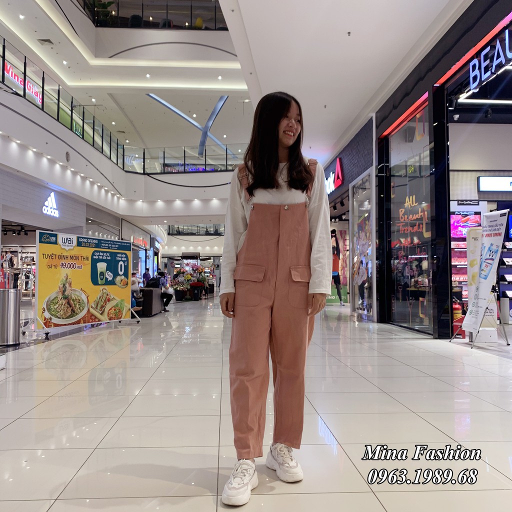 Quần Yếm Vải Kaki Dáng Suông Ulzzang Unisex