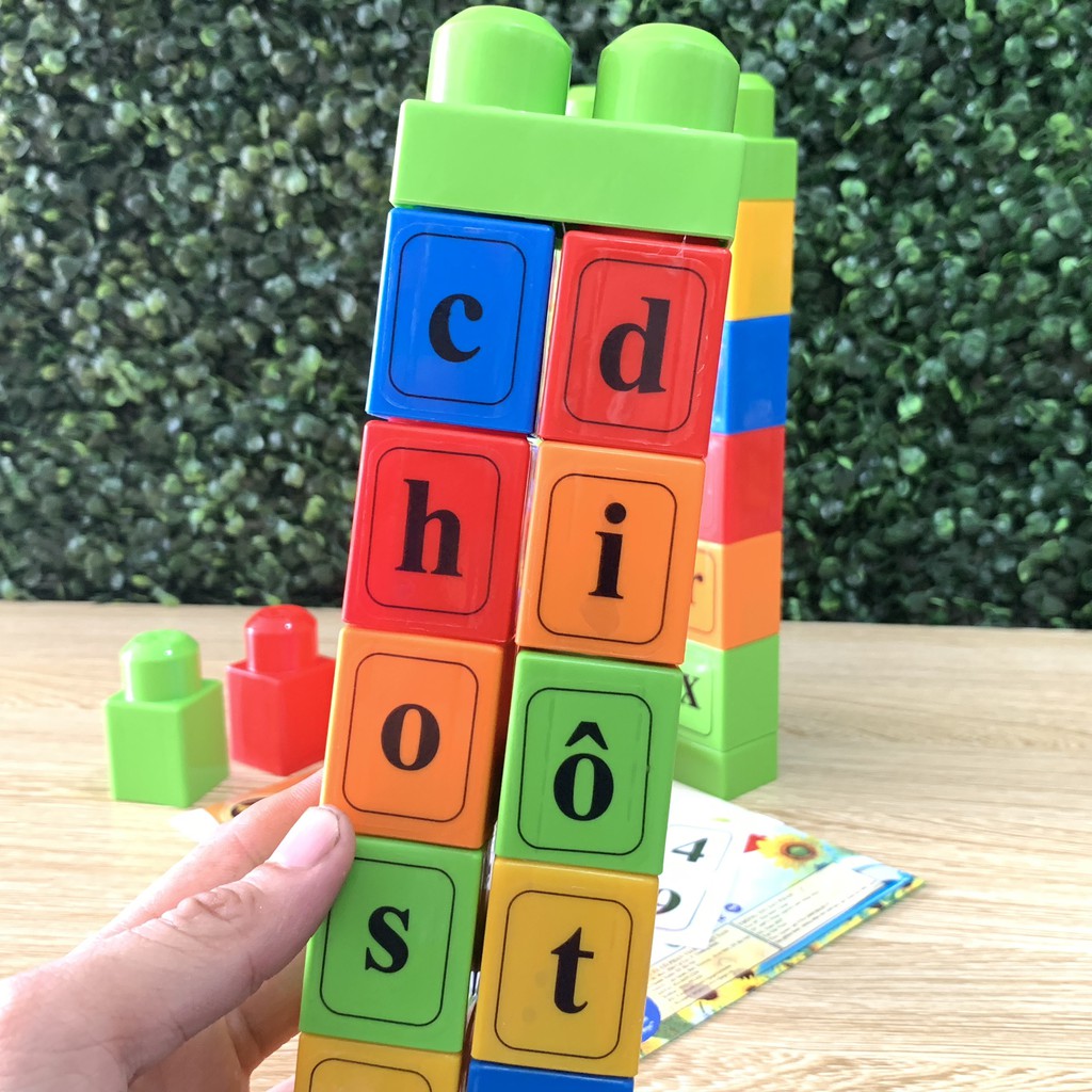 Đồ Chơi Xếp Hình Học Chữ Cái In Tiếng Việt Vijago 40 Chi Tiết(Hàng Việt Nam)