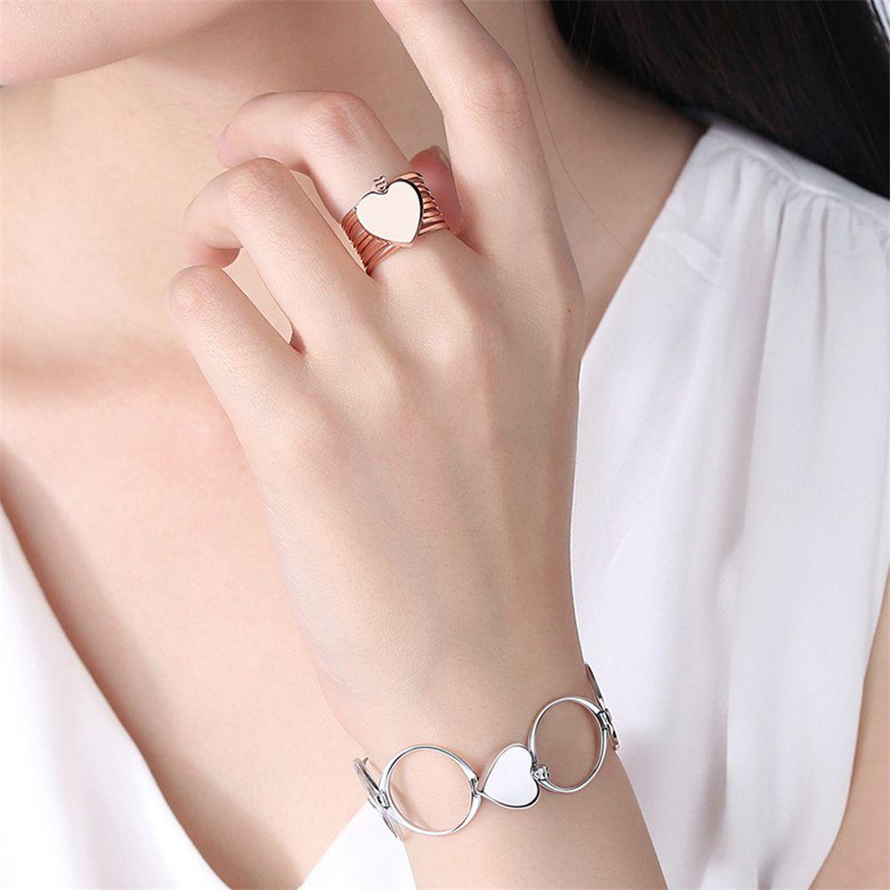 MOCHO Vòng Tay Kèm Nhẫn Bằng Hợp Kim Thiết Kế Độc Đáo Lãng Mạn Cho Nữ