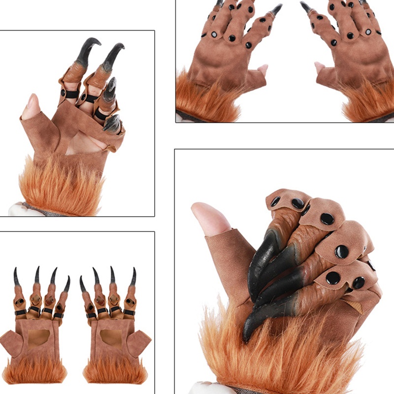 Găng Tay Da PU Hình Móng Vuốt Rồng Độc Đáo Cho Lễ Hội