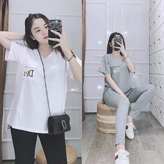 Đồ bộ nữ đẹp, quần áo mặc nhà cotton quần dài tay ngắn - Chất liệu thun co giãn 4 chiều thoáng mát A018