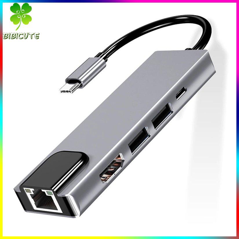 [Fast delivery]USB Type-C Hub Adapter Dock With 4K HDMI-Compatible PD RJ45 Ethernet Lan