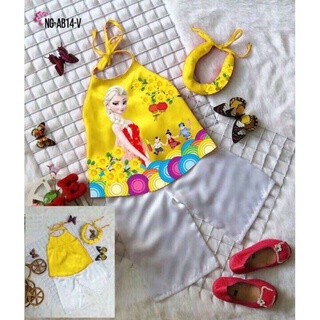 set yếm lụa kèm mấn cho bé gái