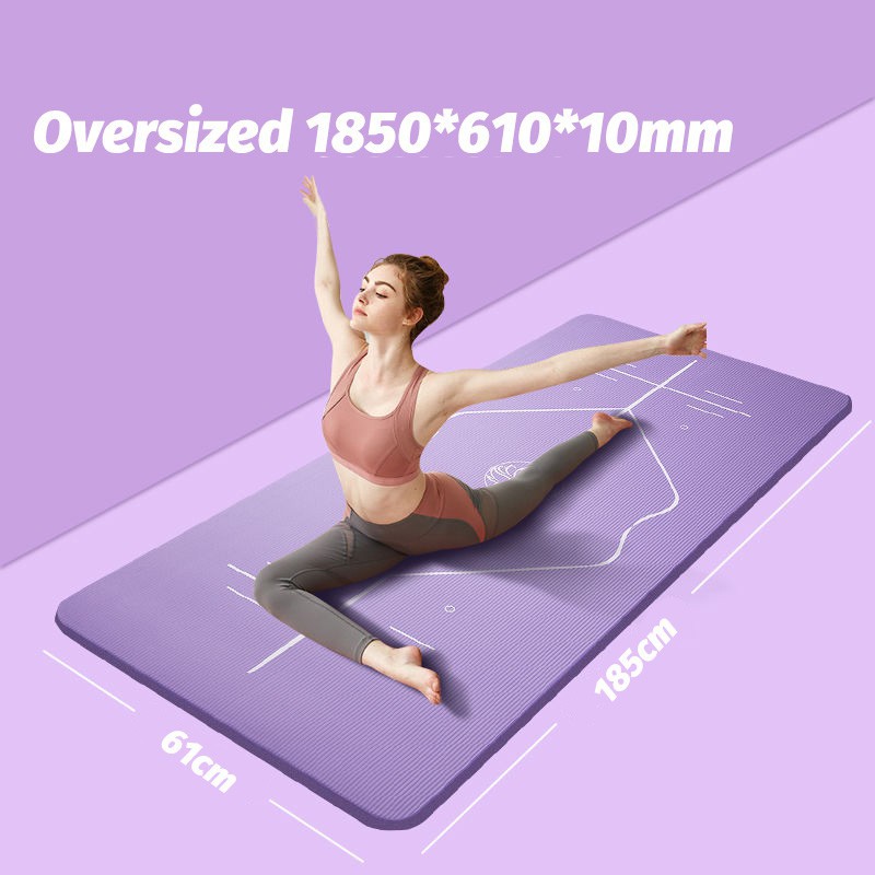 Người mới bắt đầu Yoga Mat dày mở rộng kéo dài không trơn trượt Nữ tập yoga thực hành khiêu vũ tập thể dục Mat