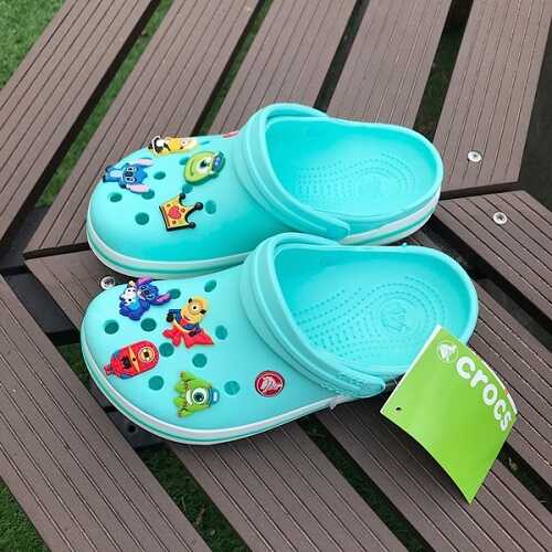 Giày dép Cross đế bánh mì màu xanh dương viền trắng DEPCRBAND tặng thêm 12 sticker cross