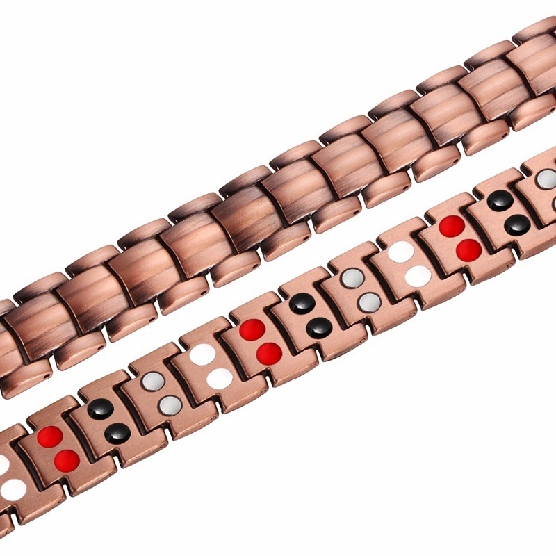 Vòng Đeo Tay Nam Châm Chăm Sóc Sức Khỏe Màu Vàng Bạc Thời Trang Cho Nam