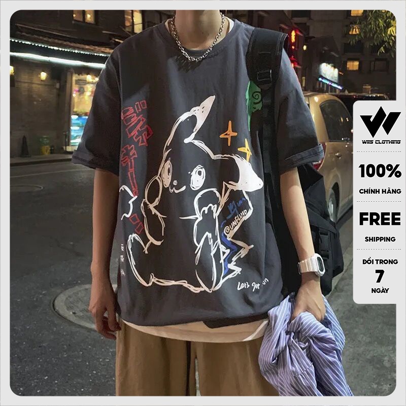 Áo phông tay lỡ WIIS unisex form rộng PIPIKA thời trang nam nữ oversize ulzzang