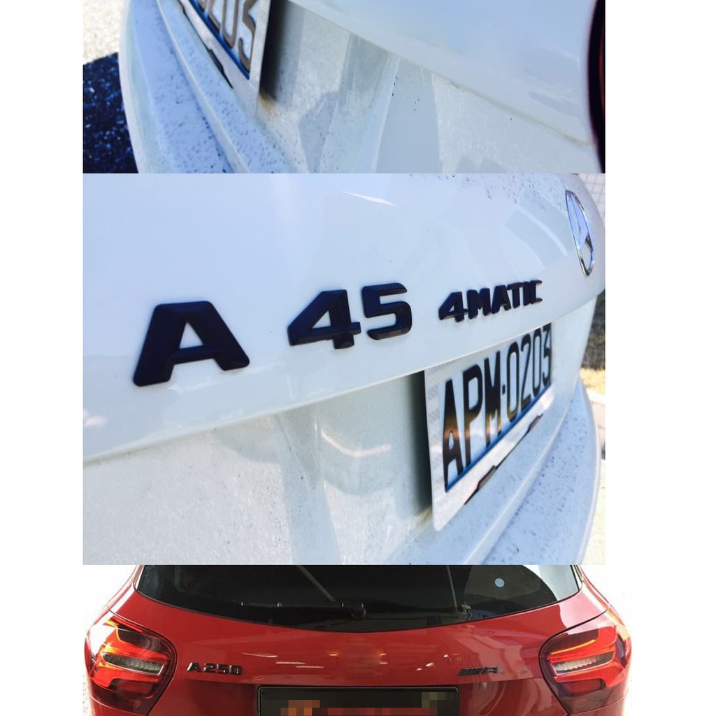 Miếng Dán Logo Màu Đen Trang Trí Đuôi Xe Hơi Mercedes-Benz A B C E GLK GLA 4MATIC