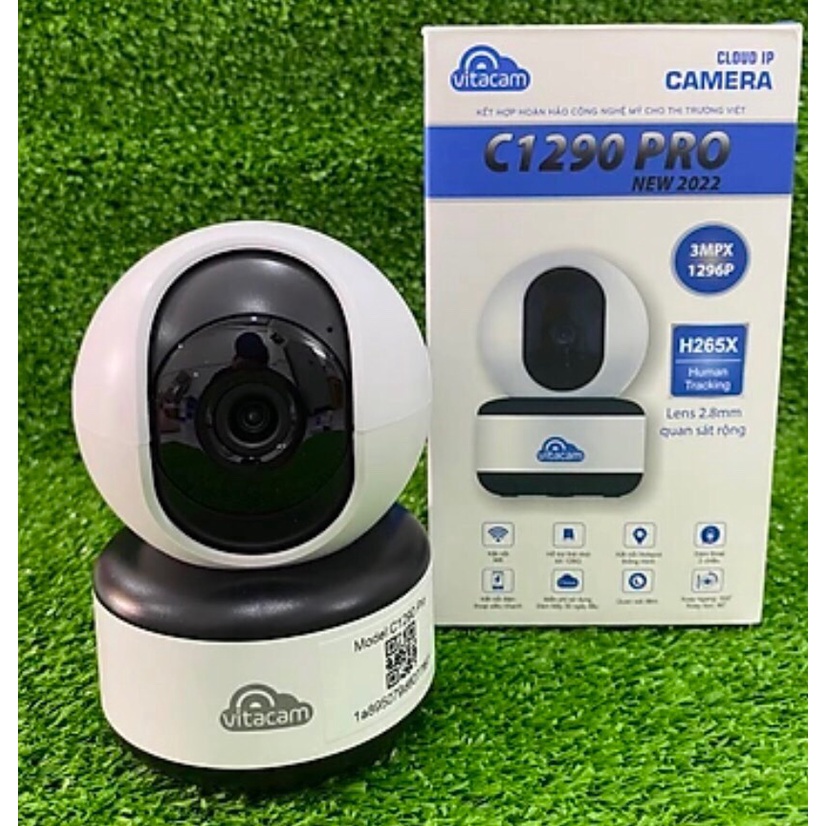 Camera Không Dây Vitacam C12900 Pro độ phân giải 3.0Mpx Full HD 1296P Chuẩn H265X chính hãng bảo hành 12 tháng