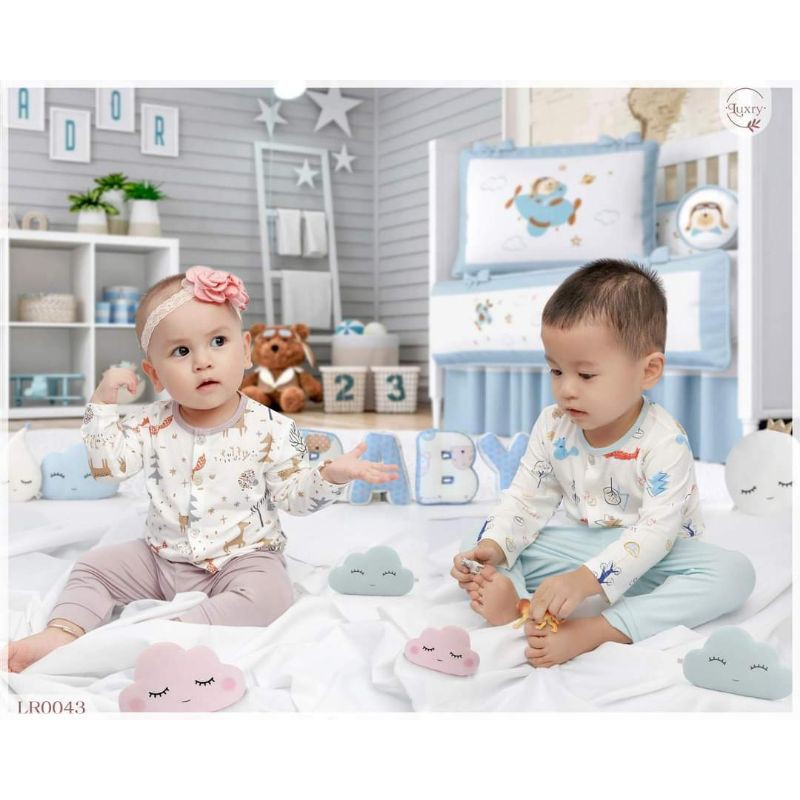 Bộ dài tay cài thẳng họa tiết Luxry-Arich siêu xinh cho bé