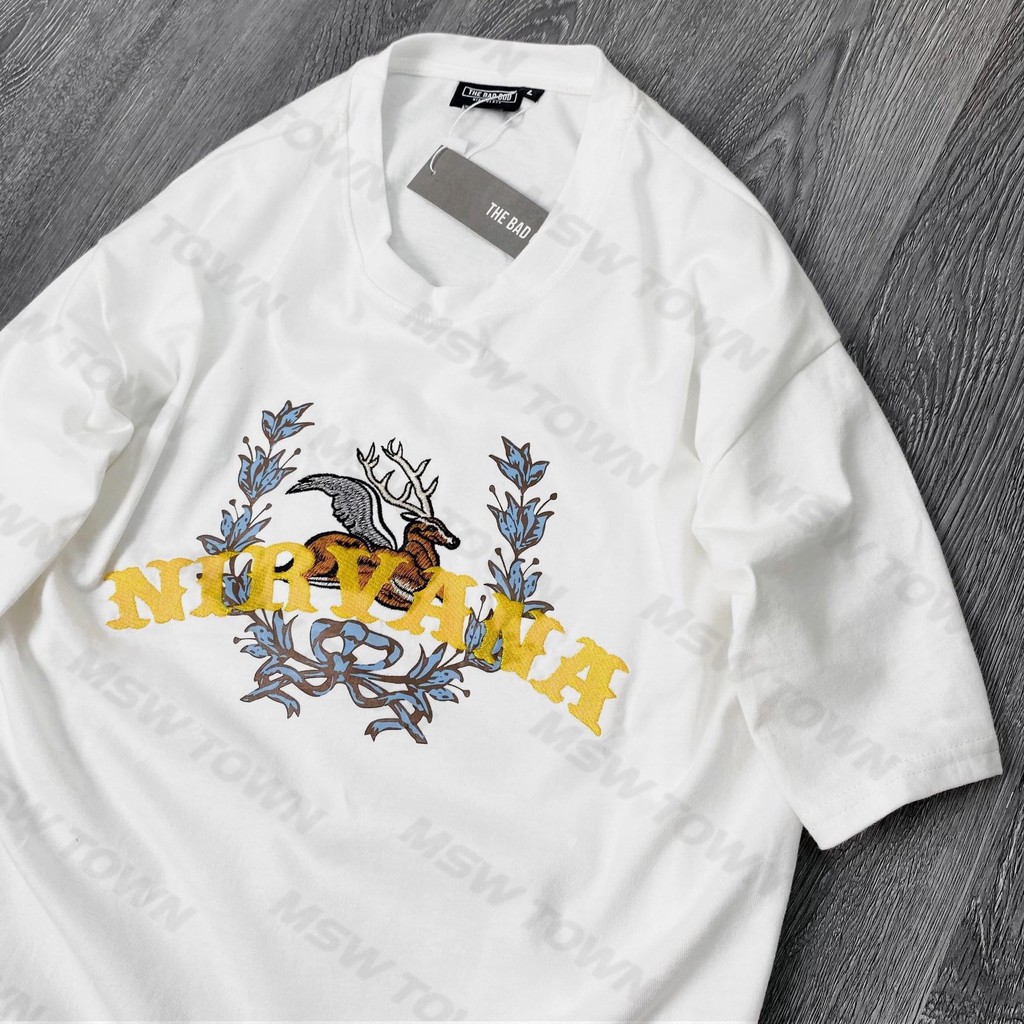 [Mã SKAMPUSHA8 giảm 8% đơn 300K] Áo thun tay lỡ thêu Hươu NIRVANA cao cấp , áo phông T shirt nam nữ unisex , MSW Town | BigBuy360 - bigbuy360.vn