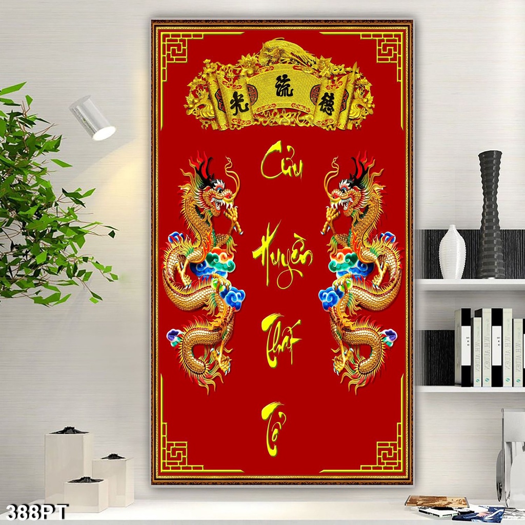 Tranh Cửu Huyền Thất Tổ In Theo Kích Thước Yêu Cầu Có Keo Dán