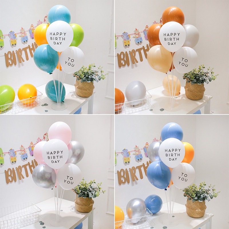 Combo bóng + trụ giả bóng bay trang trí sinh nhật, đầy tháng, phòng cưới, khai trương (cao 70cm)