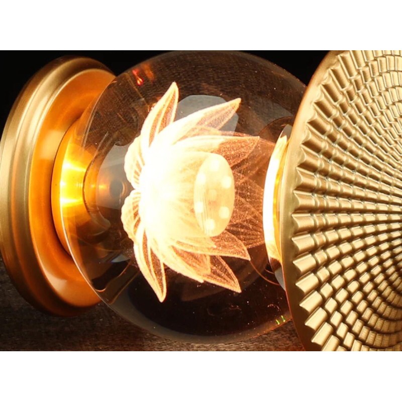 Cây Đèn Led Điện Pha Lê Hoa Sen Trang Trí Bàn Thờ Phật