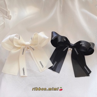 [ Hàng Thiết Kế ] Kẹp Tóc Nơ 2 Tầng in hoa văn Handmade Cao Cấp Ribbon.mimi Lisa cột / kẹp