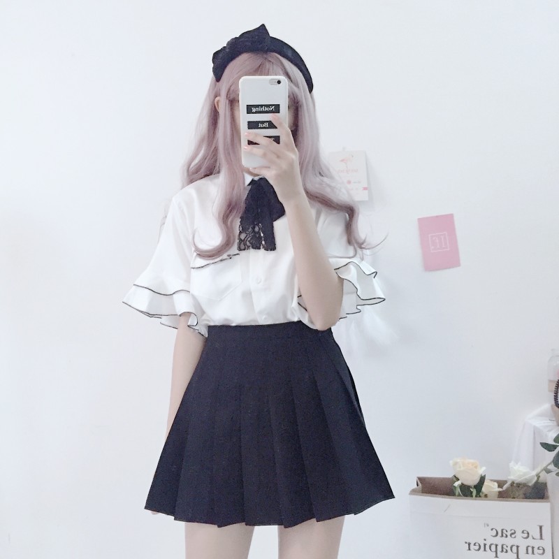 Áo sơ mi tay ngắn Emilyshop ulzzang