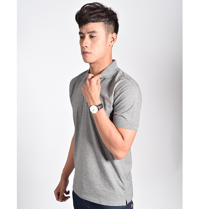 Áo thun nam Novelty bo cổ dệt xương cá NATMMDMCSR181250N