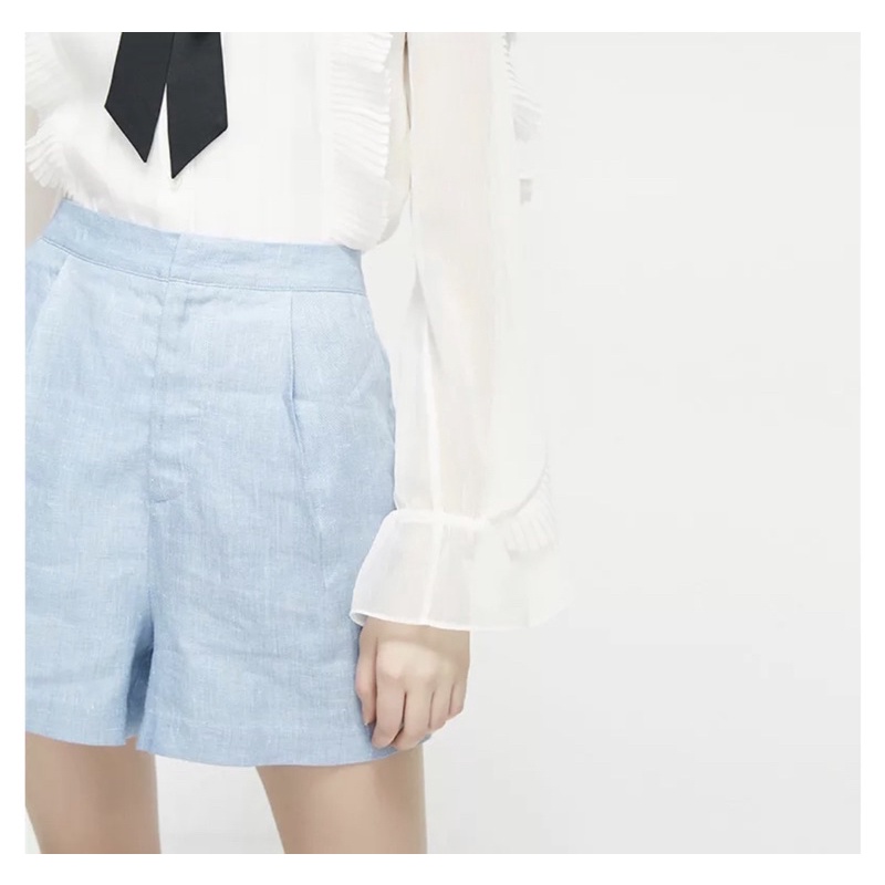 Vero Moda quần đùi vải lanh thường ngày chính hãng