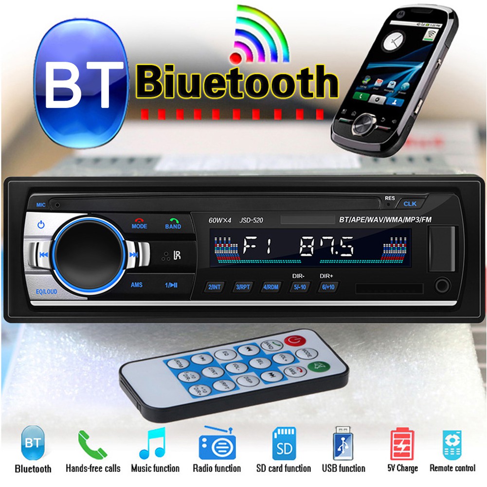 Loa bluetooth chơi nhạc MP3 USB/SD/FM USB MP3 nhận cổng AUX trên xe hơi