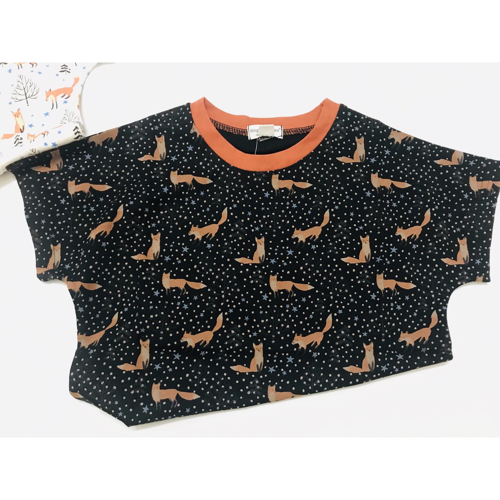 Áo thun cotton họa tiết con cáo cho bé trai, chất liệu cotton co dãn thấm hút mồ hôi | Shini Store