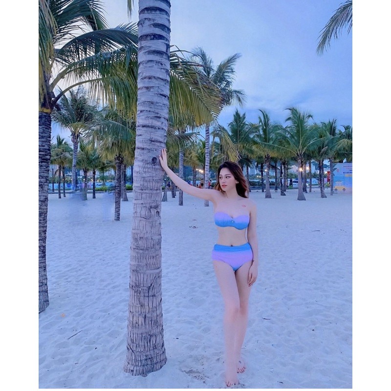 Bikini Cạp Cao Áo Vỏ Sò - Đồ Bơi 2 Mảnh Cạp Cao Nàng Tiên Cá - Bikini Màu Ombre | BigBuy360 - bigbuy360.vn