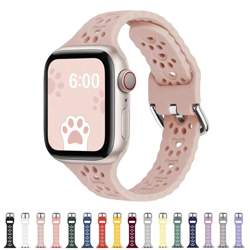 Dây Đeo Thể Thao Bằng Silicone Mềm Cho Đồng Hồ Thông Minh Apple Watch SE 7 Series 41mm 45mm 44mm 40mm 7 6 5 4 3 2 1 42mm 38mm