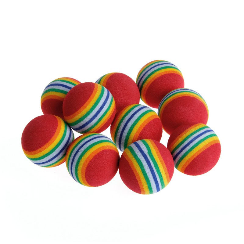 Set 10 Quả Bóng Xốp Màu Sắc Cầu Vồng Dùng Để Huấn Luyện Thú Cưng