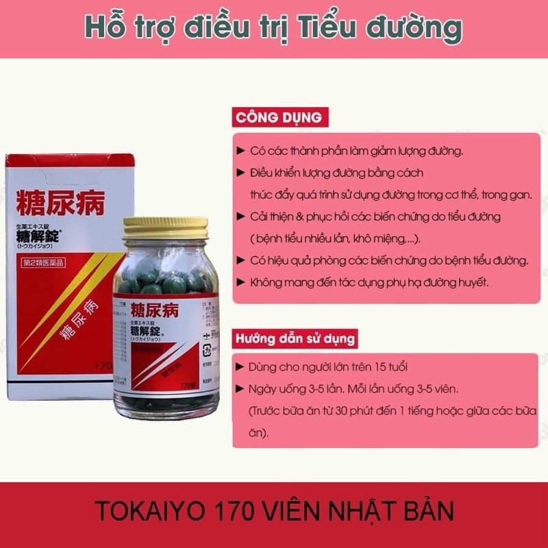 Viên Uống Nguời Bị Tiểu Đường Tokaijyo 170 viên Nhật Bản
