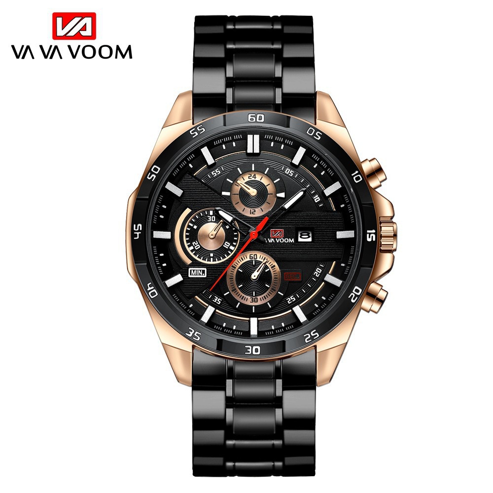 Đồng Hồ Quartz Dây Thép Không Gỉ Chống Thấm Nước Thời Trang Công Sở Cho Nam
