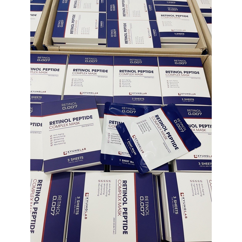 Mặt Nạ Retinol Kyung Lab, Retinol Peptide Complex Mask giúp phục hồi, dưỡng sáng, se khít lỗ chân lông, mềm mịn trẻ hóa