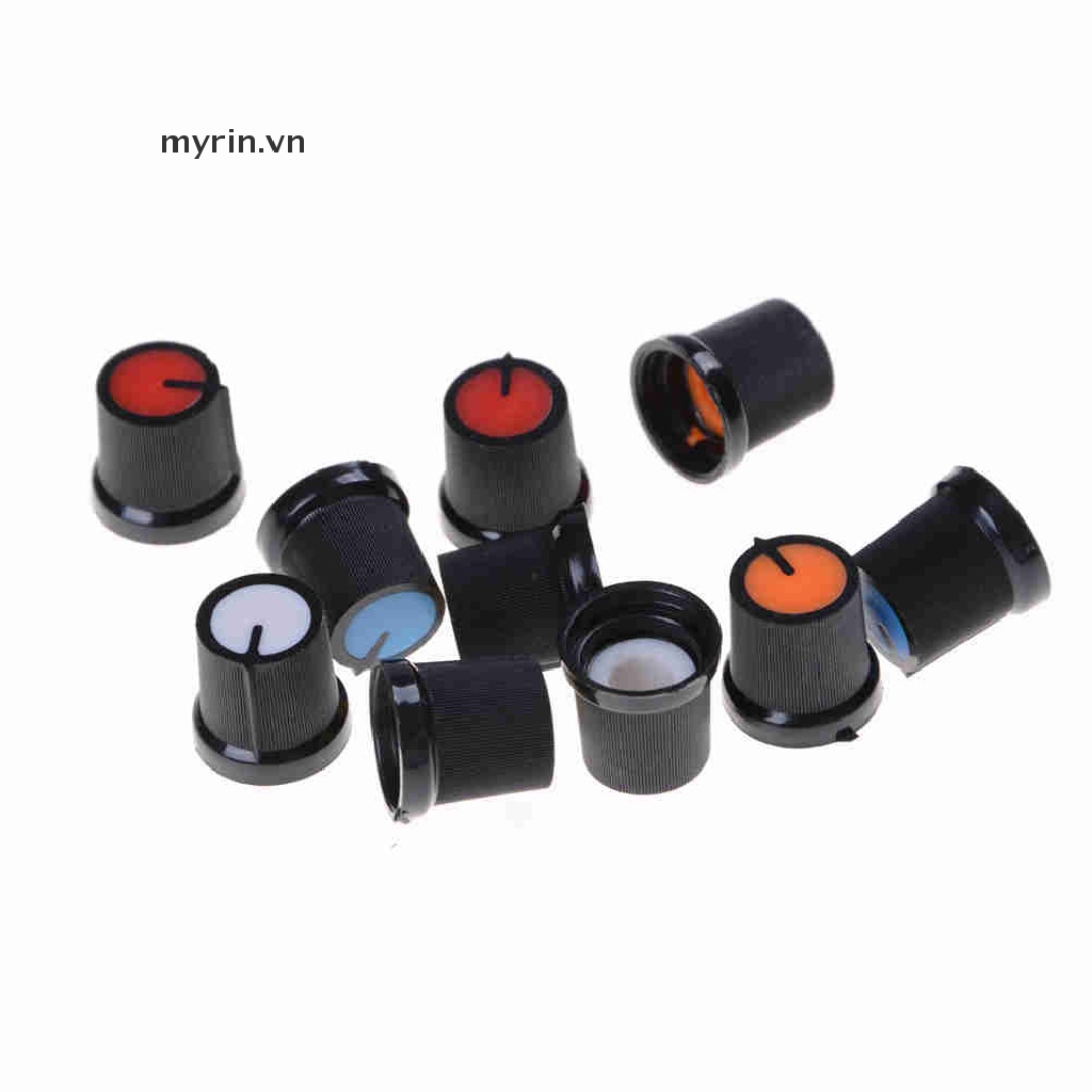 Set 10 Núm Vặn Chiết Áp 6mm Bằng Nhựa Năm Màu