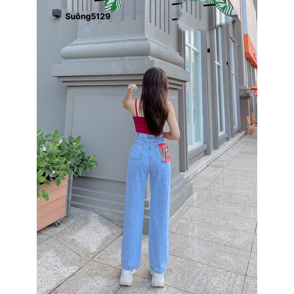 [VIDEO+FREESHIP ] QUẦN JEANS ỐNG RỘNG NỮ LƯNG CAO TUA TÚI PHỐI RÁCH 2 GỐI XANH NHẠT LAI CUỐN XỊN SÒ HADI MÁT MẺ