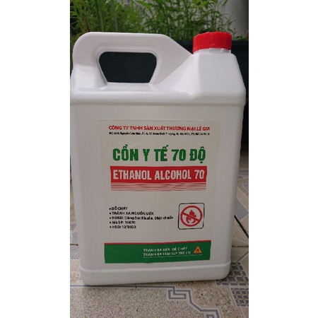 Cồn y tế 70độ  bình 5 lít,tặng bình xịt , nước rửa tay sát khuẩn, kháng khuẩn hiệu quả cả với đồ dùng