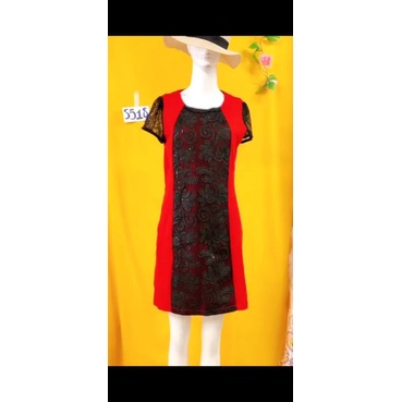 đầm thun phối ren lưới size M/L-. S518
