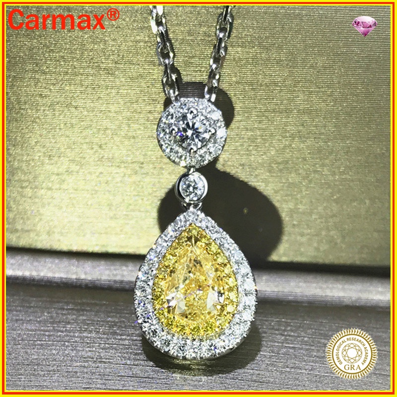 Vòng cổ Mặt Hình Giọt Nước In Họa Tiết Moissanite Sang Trọng Cho Nữ