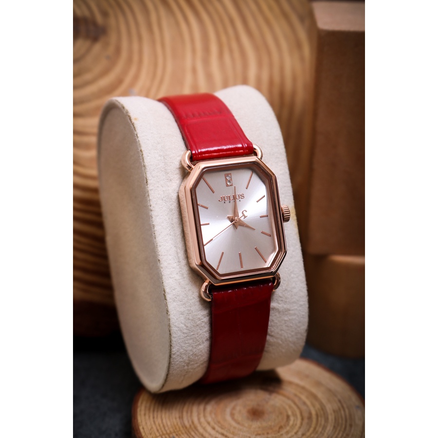 Đồng Hồ Nữ JA-1356B Julius Hàn Quốc Dây Da (Đỏ)