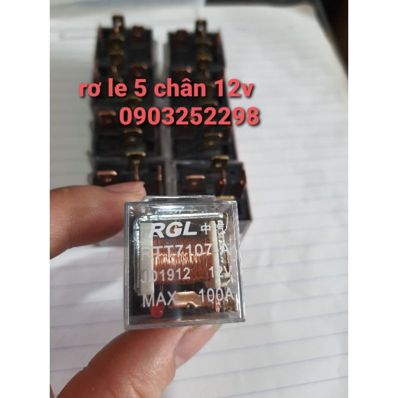 [Mã LIFEAU5SALE giảm 20k đơn 50k] com bo 10 rơ le 4 chân - rơ le 5 chân 12v - 24v 100A vuông(có video)