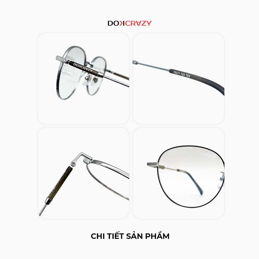 Gọng kính mắt tròn DOKCRAZY IRIS nam nữ thời trang chất liệu cao cấp