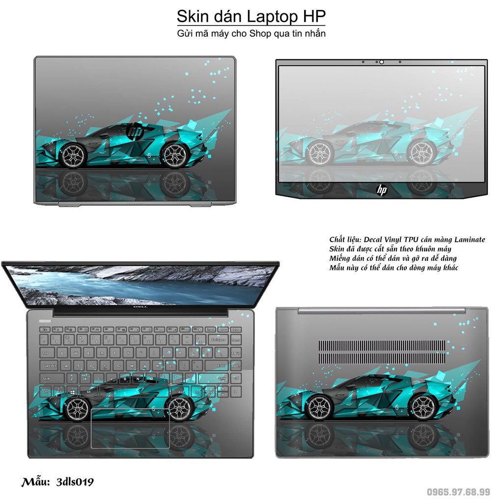 Skin dán Laptop HP in hình 3D Image (inbox mã máy cho Shop)