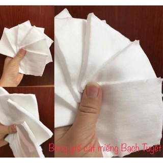 Bông cắt miếng sẵn Bạch Tuyết Gói 1kg – Bông dùng trong spa, phun xăm, vệ sinh cá nhân