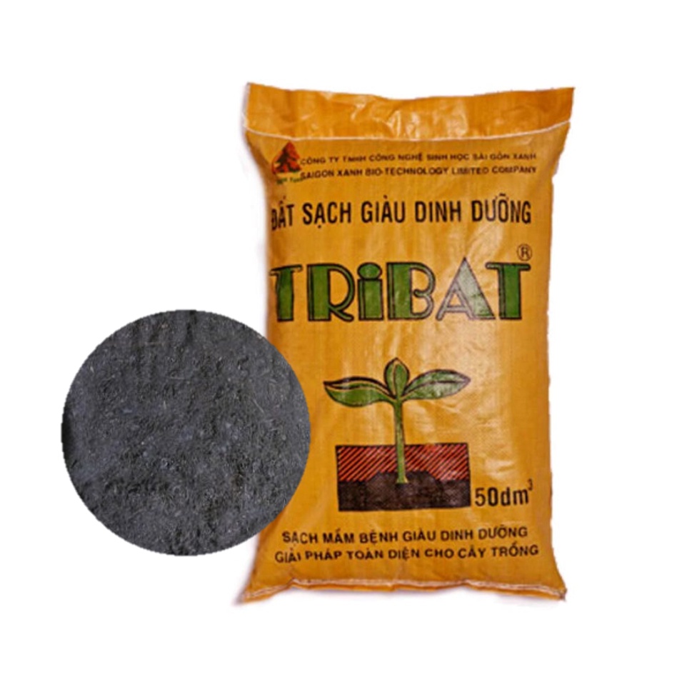 Đất Sạch Tribat Giàu Dinh Dưỡng 50dm3 , Đất sạch hữu cơ, đã qua xử lí trồng cây, trồng rau