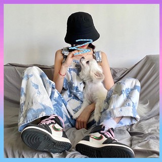 Quần yếm ulzzang pha xanh trắng bầu trời xanh - order 10 ngày bm17