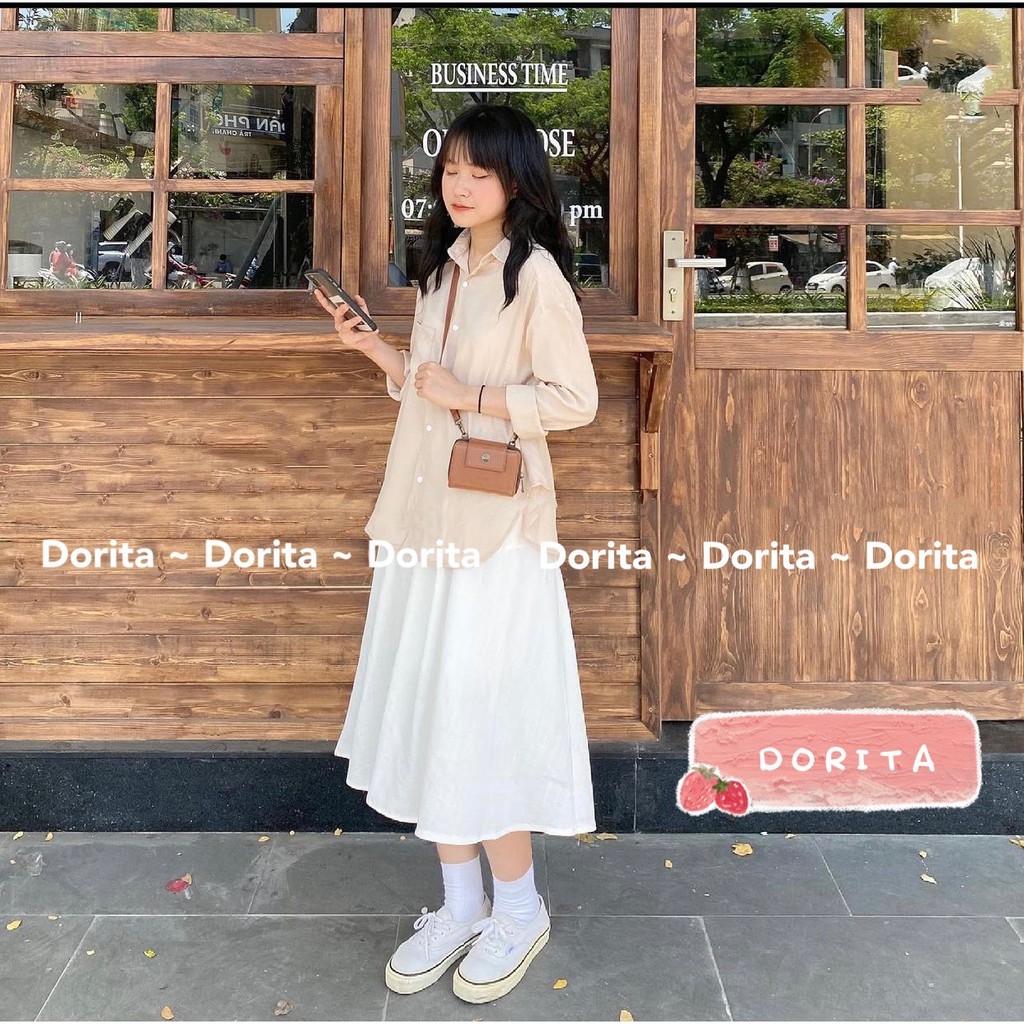 Áo sơ mi lụa form rộng đuôi tôm - Dorita Boutique