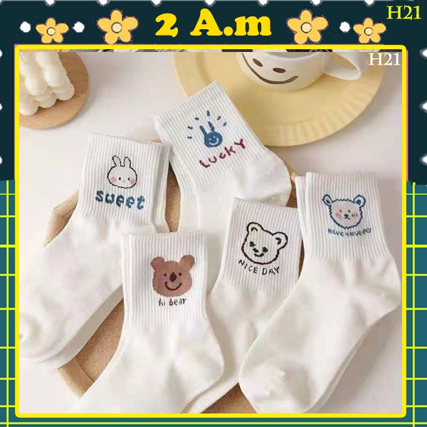 Tất Vớ Cổ Cao Nam Nữ Hoạ Tiết Trend Thời Trang Unisex Style Hàn Quốc