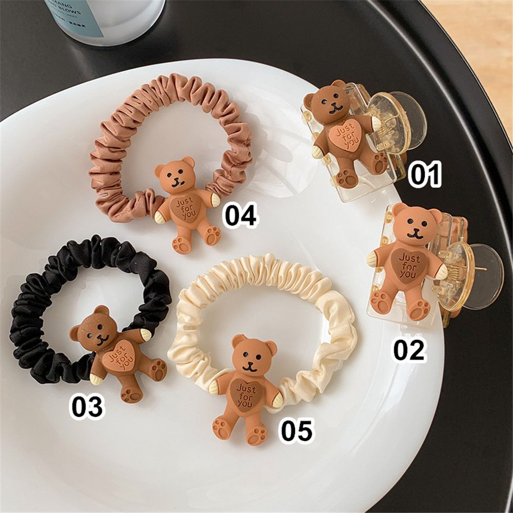 Dây buộc tóc co giãn hình gấu dễ thương tiện lợi cho nữ