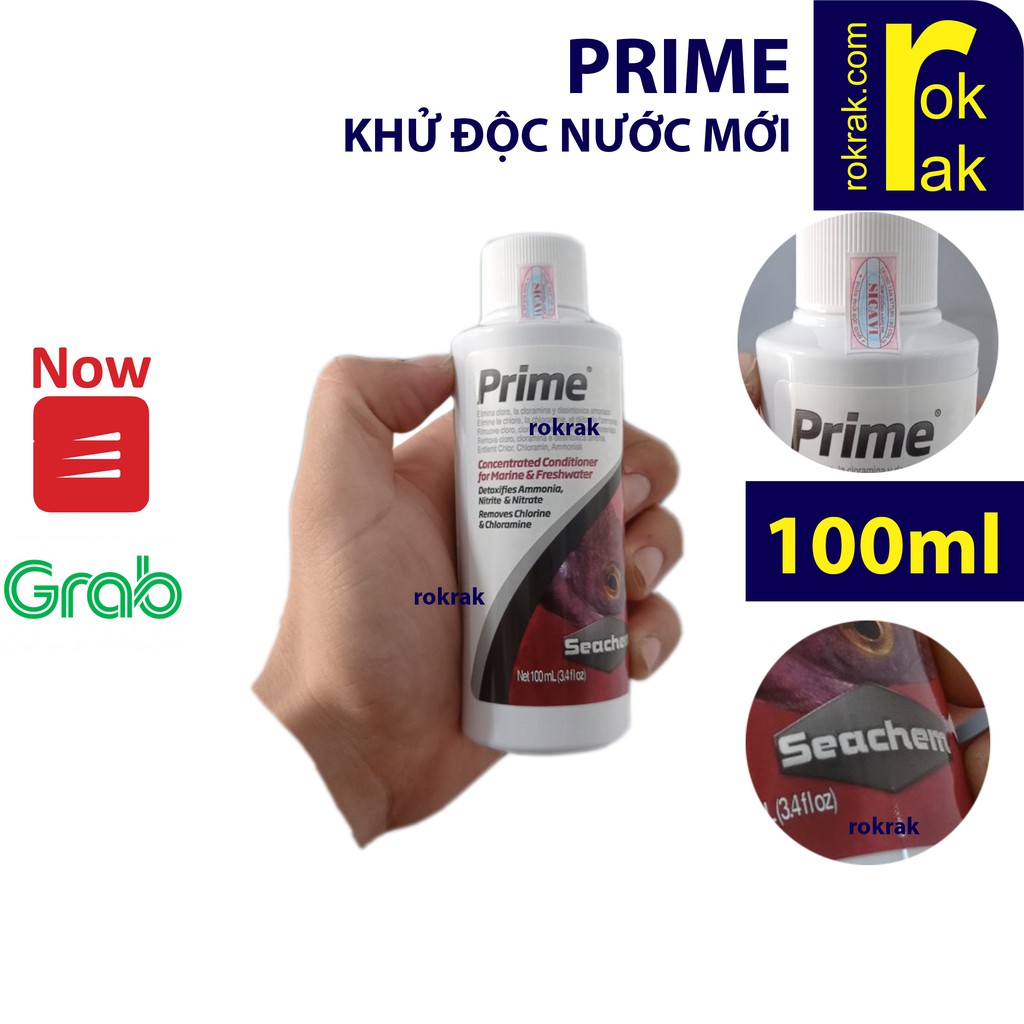 Dung dịch khử nước Seachem Prime 100 250 ML  ổn định nước cho hồ cá
