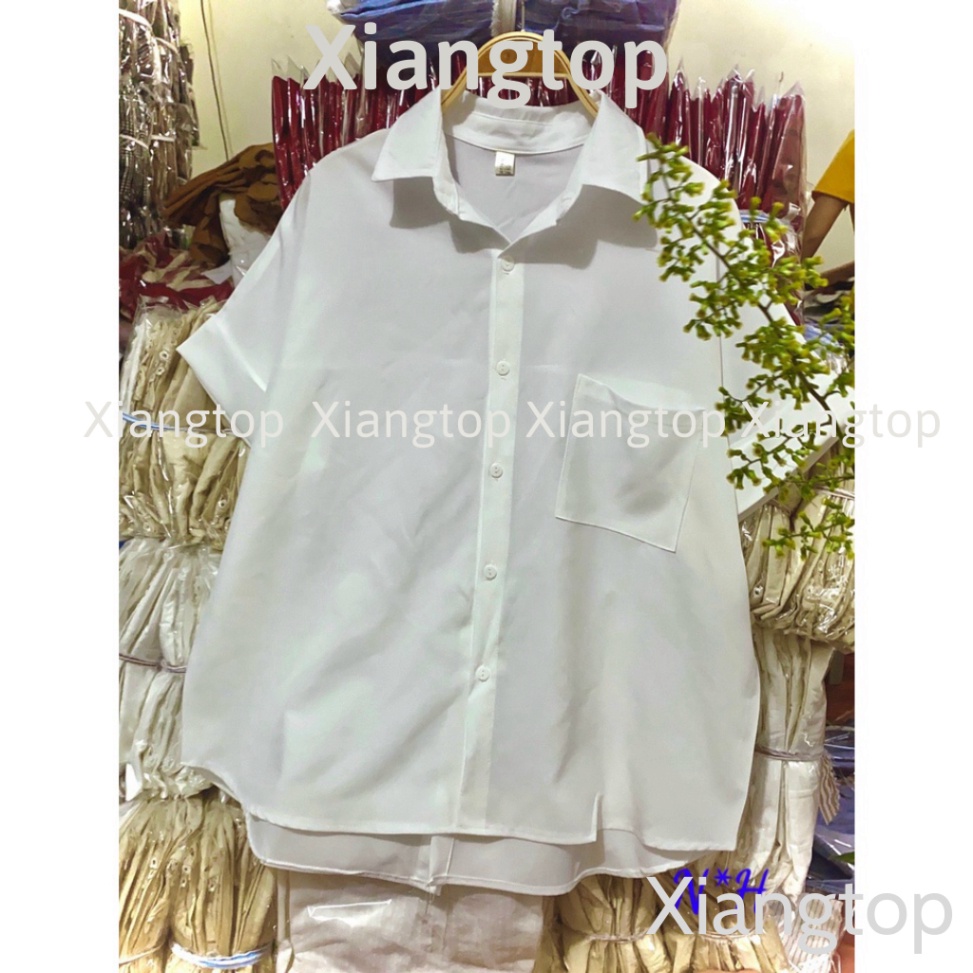 Áo kiểu nữ , Áo sơ mi xẻ cúc lưng cách điệu phong cách Hàn Quốc A238 Xiangtop