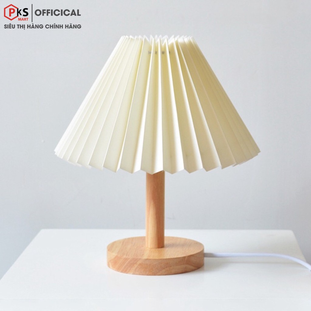 Đèn Ngủ Để Bàn Thân Gỗ Sồi Đèn LED 12W Siêu Sáng Tăng Giảm Độ Sáng Phong Cách Hàn Quốc